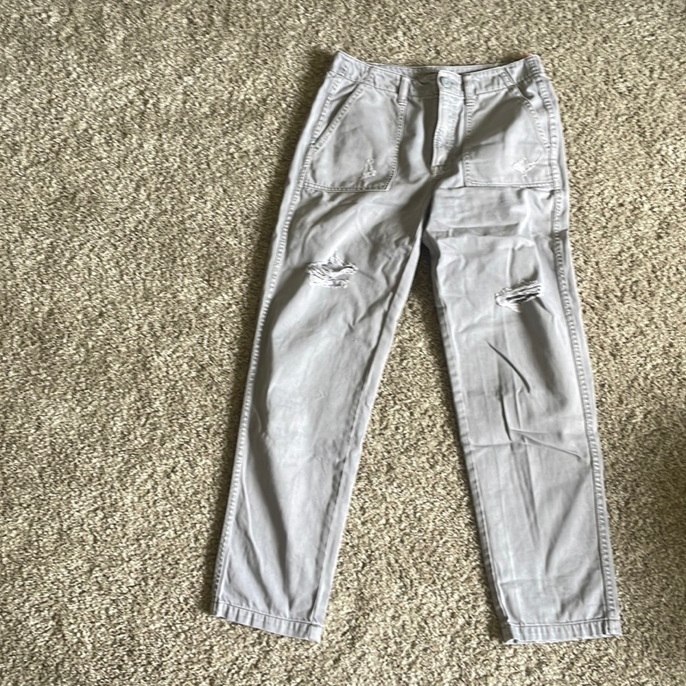 AE Grey Jean Cargo pants Size 4
